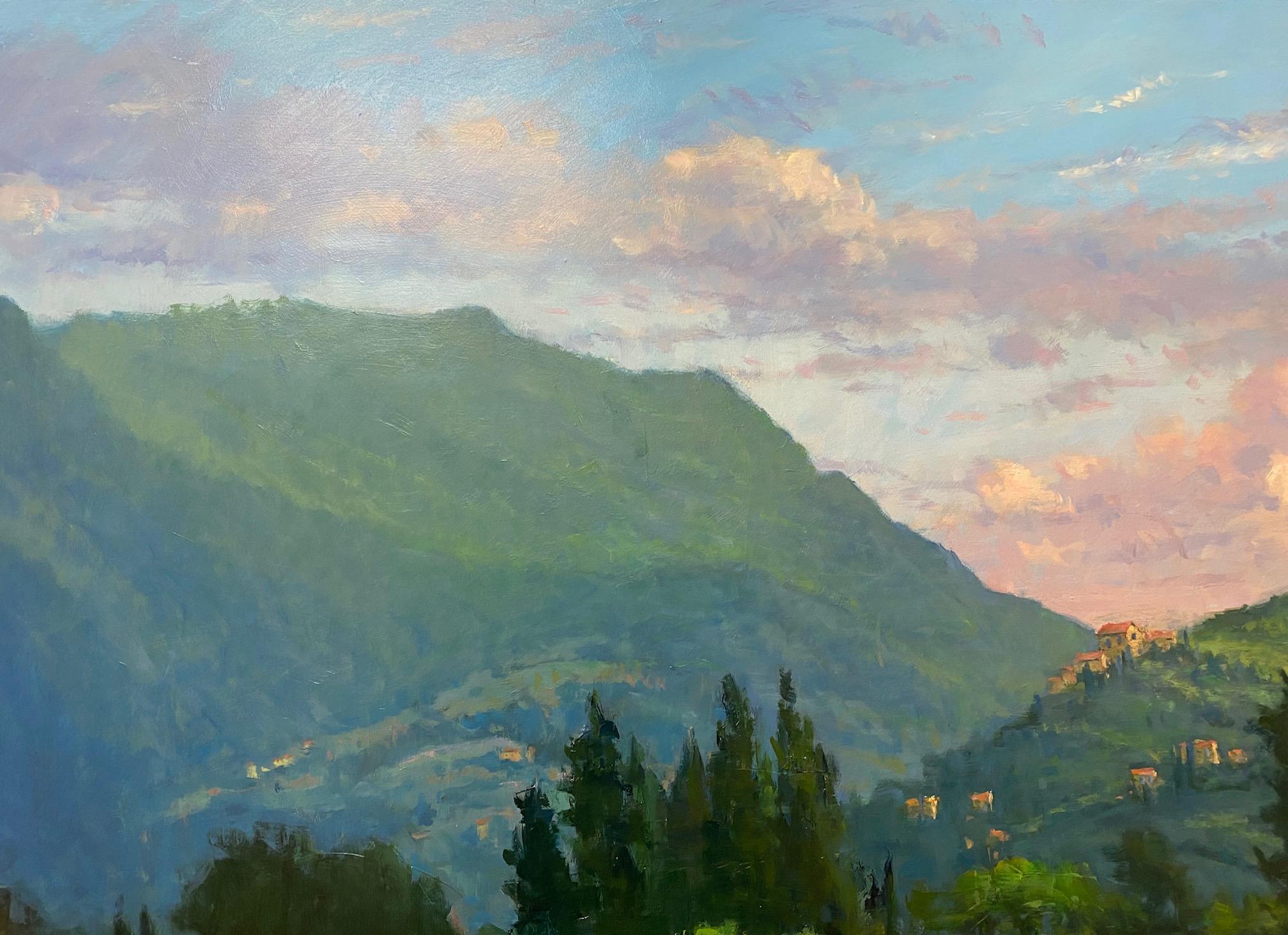 Les champs de Pietrasanta, paysage impressionniste italien original 36x48 en vente 2