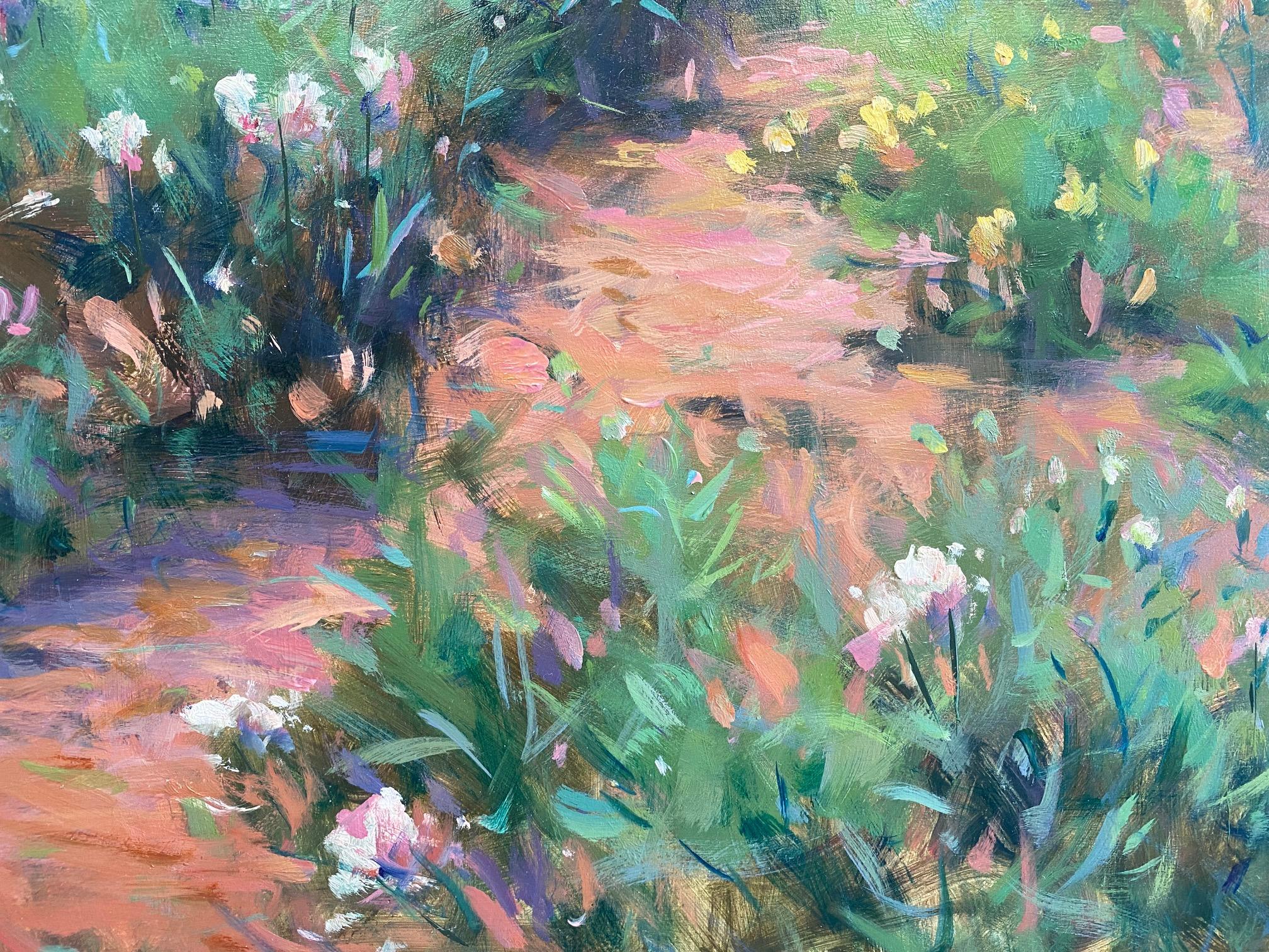 Forest at Winterthur Garden, original impressionistische Blumenlandschaft, 20x24 (Impressionismus), Painting, von Jim Rodgers