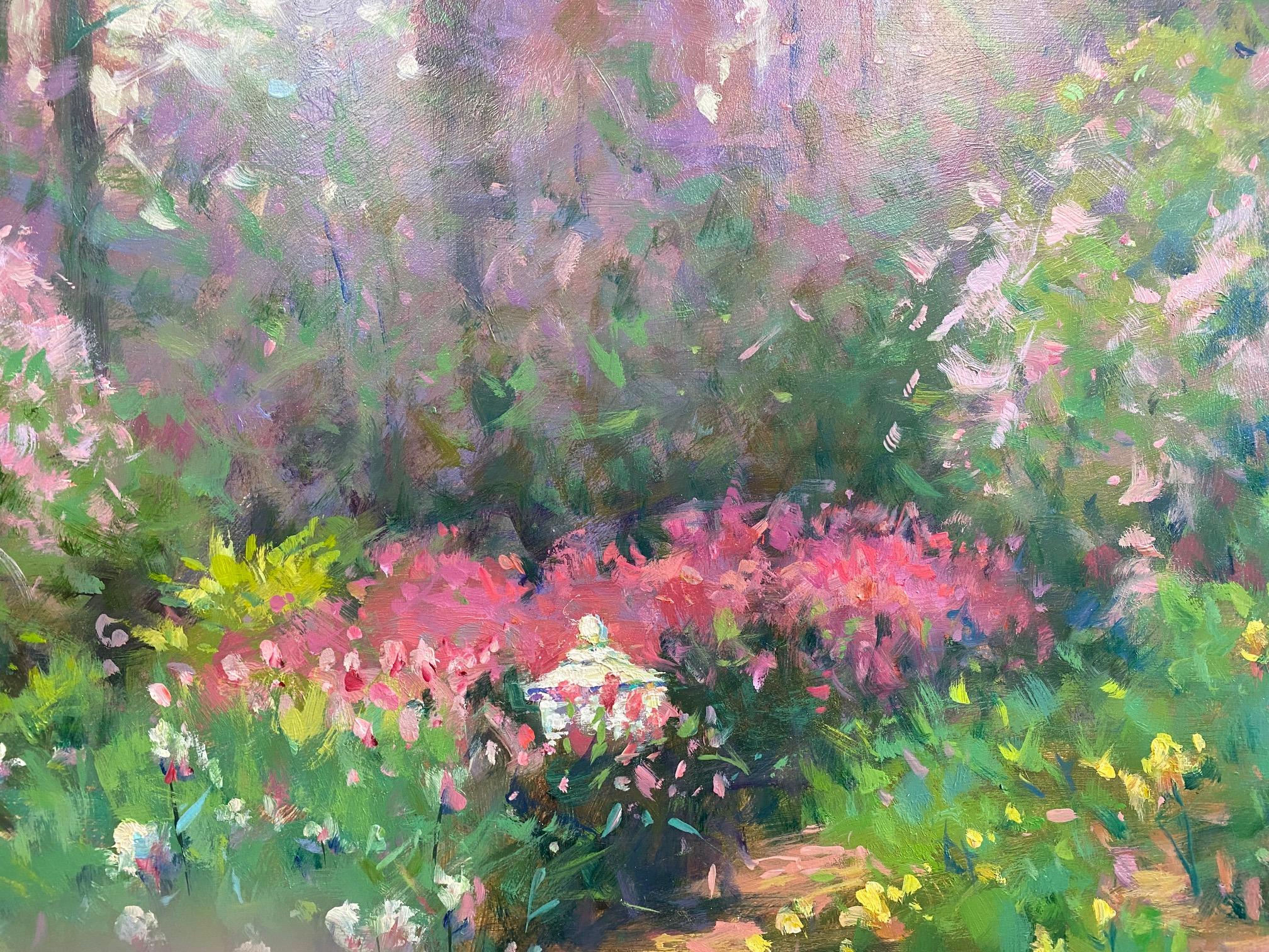 Forest at Winterthur Garden, original 20x24 impressionist floral landscape For Sale 1