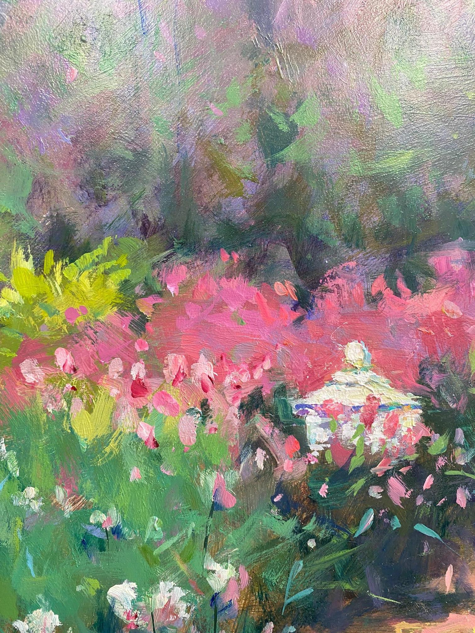 Forest at Winterthur Garden, original 20x24 impressionist floral landscape For Sale 3