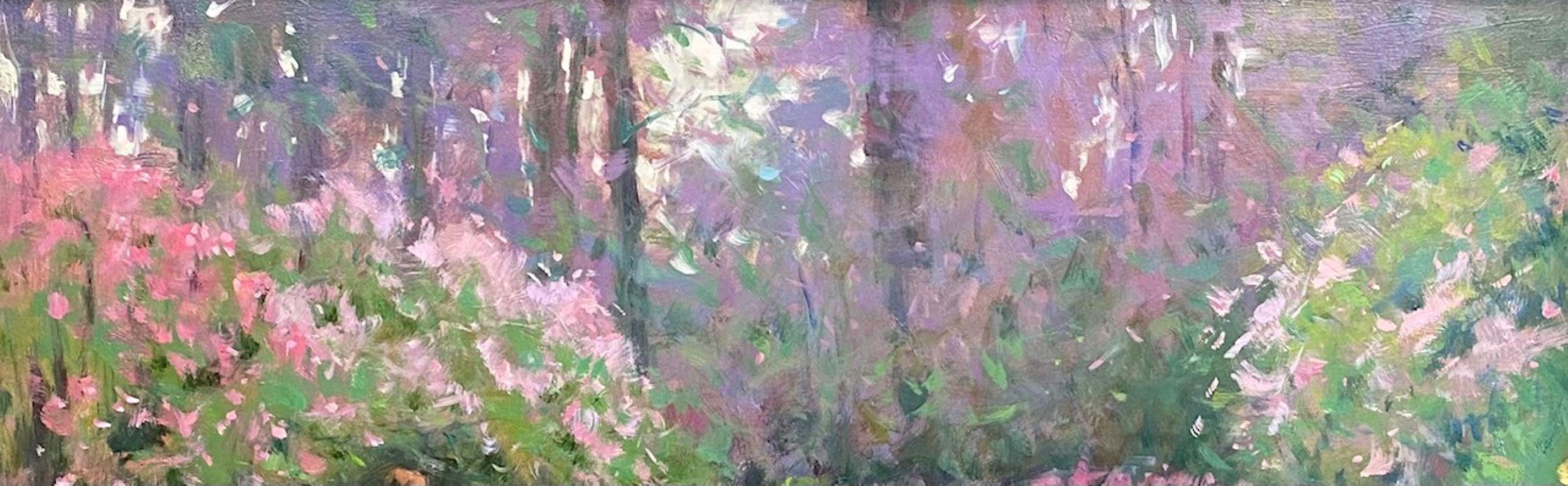 Forest at Winterthur Garden, original 20x24 impressionist floral landscape For Sale 5