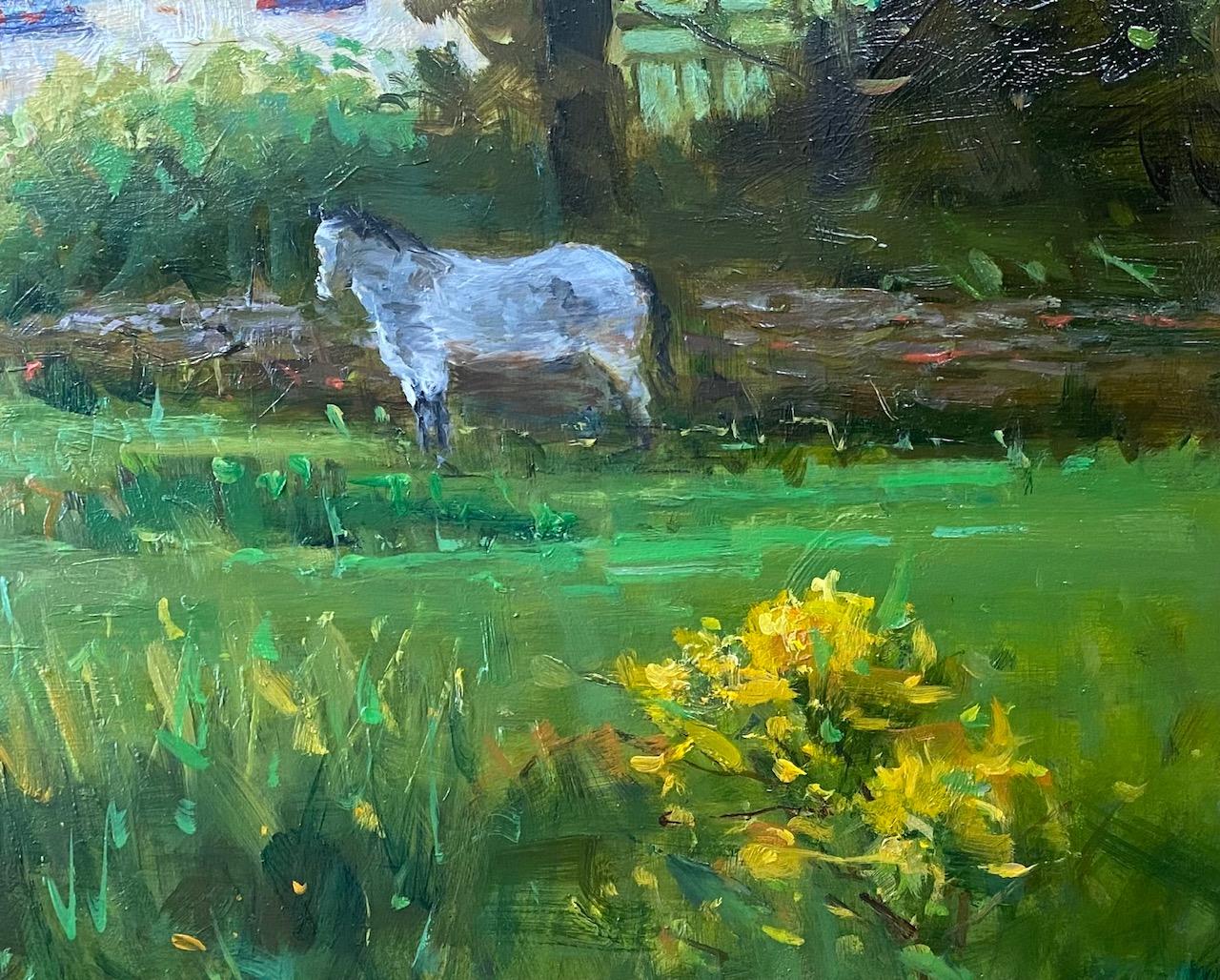 Golden Evening, Sligo, original 30x24 impressionist Irish landscape For Sale 1