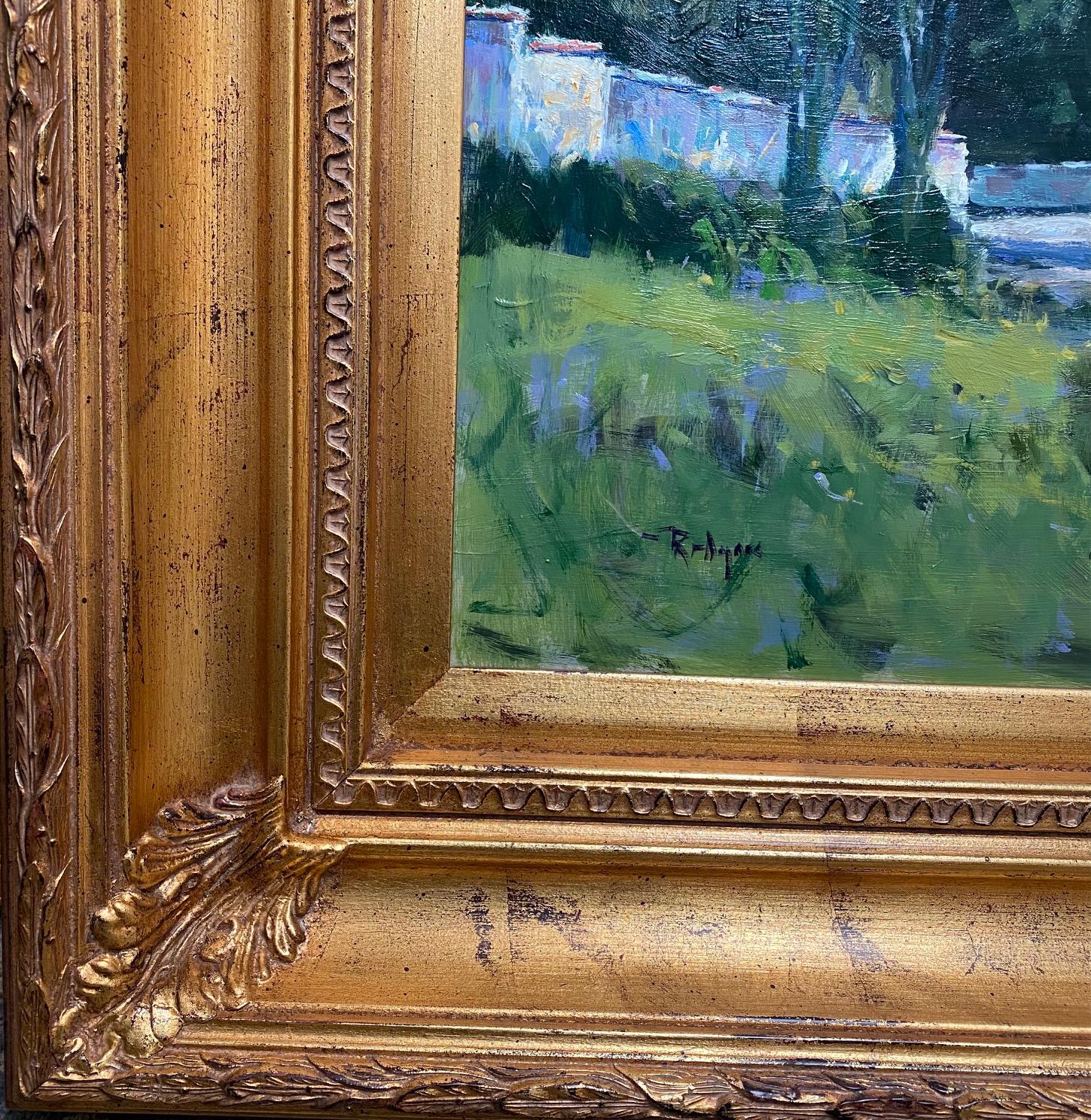 Haut de colline au-dessus de Florence, paysage impressionniste italien original de 24x20 en vente 4