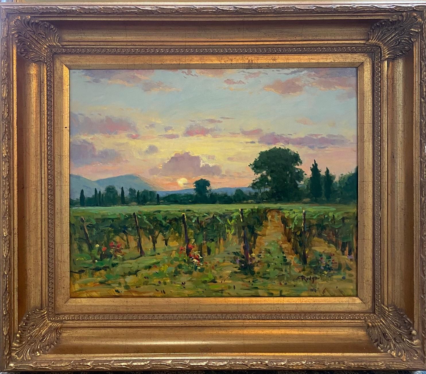 Jim Rodgers Landscape Painting - Lyrical Light in Les Baux, original French impressionist landscape oil painting
