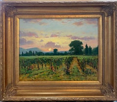 La lumière lyrique dans Les Baux, peinture à l'huile originale d'un paysage impressionniste français