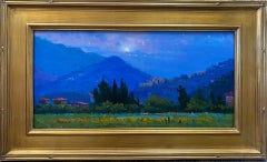 Moonlight, Pietrasanta, original impressionist Italian landscape