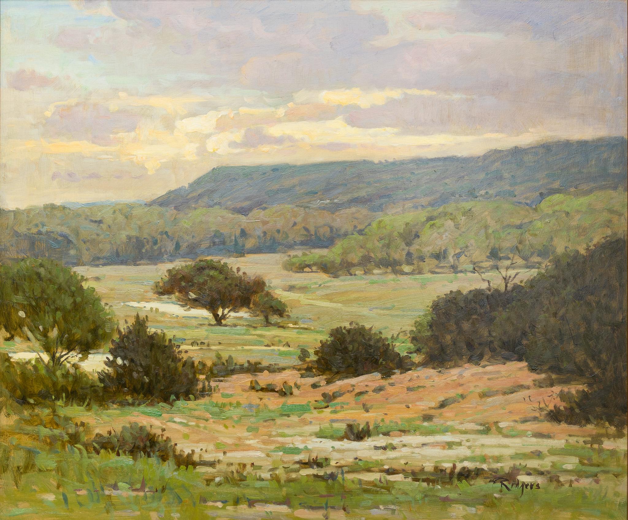 Landscape Painting de Jim Rodgers - "Mañana en el Hill Country" Paisaje de Texas