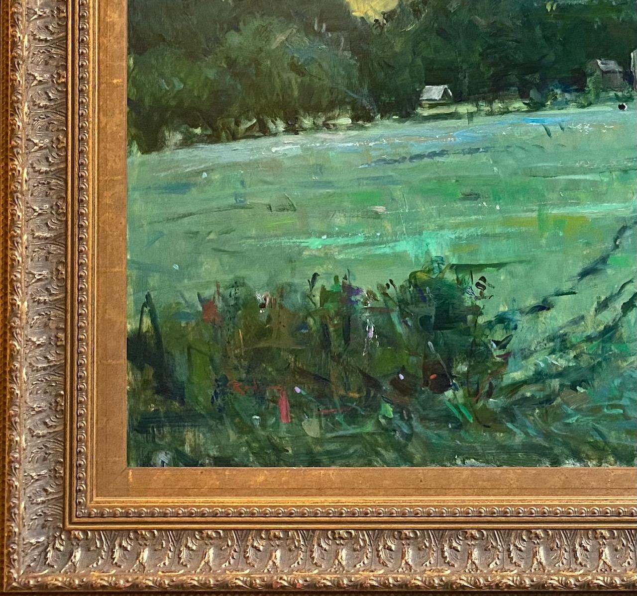 Morgen Pasture, 24x30 original impressionistische figurative Landschaft im Angebot 4