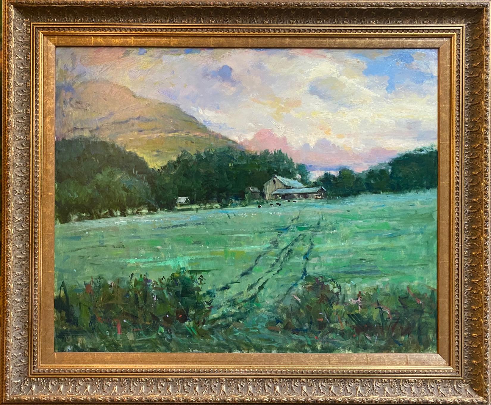 Jim Rodgers Landscape Painting – Morgen Pasture, 24x30 original impressionistische figurative Landschaft