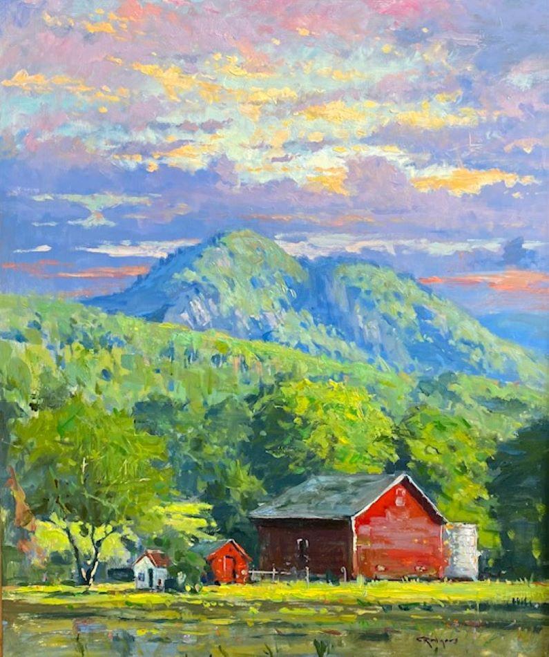 Serate mistiche, Pawlet, Vermont, paesaggio originale del New England - Painting di Jim Rodgers