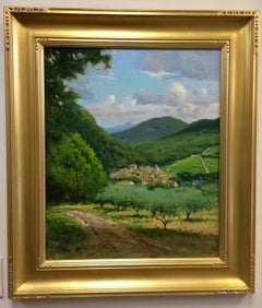 Nestled in Chianti, original impressionist Italian landscape