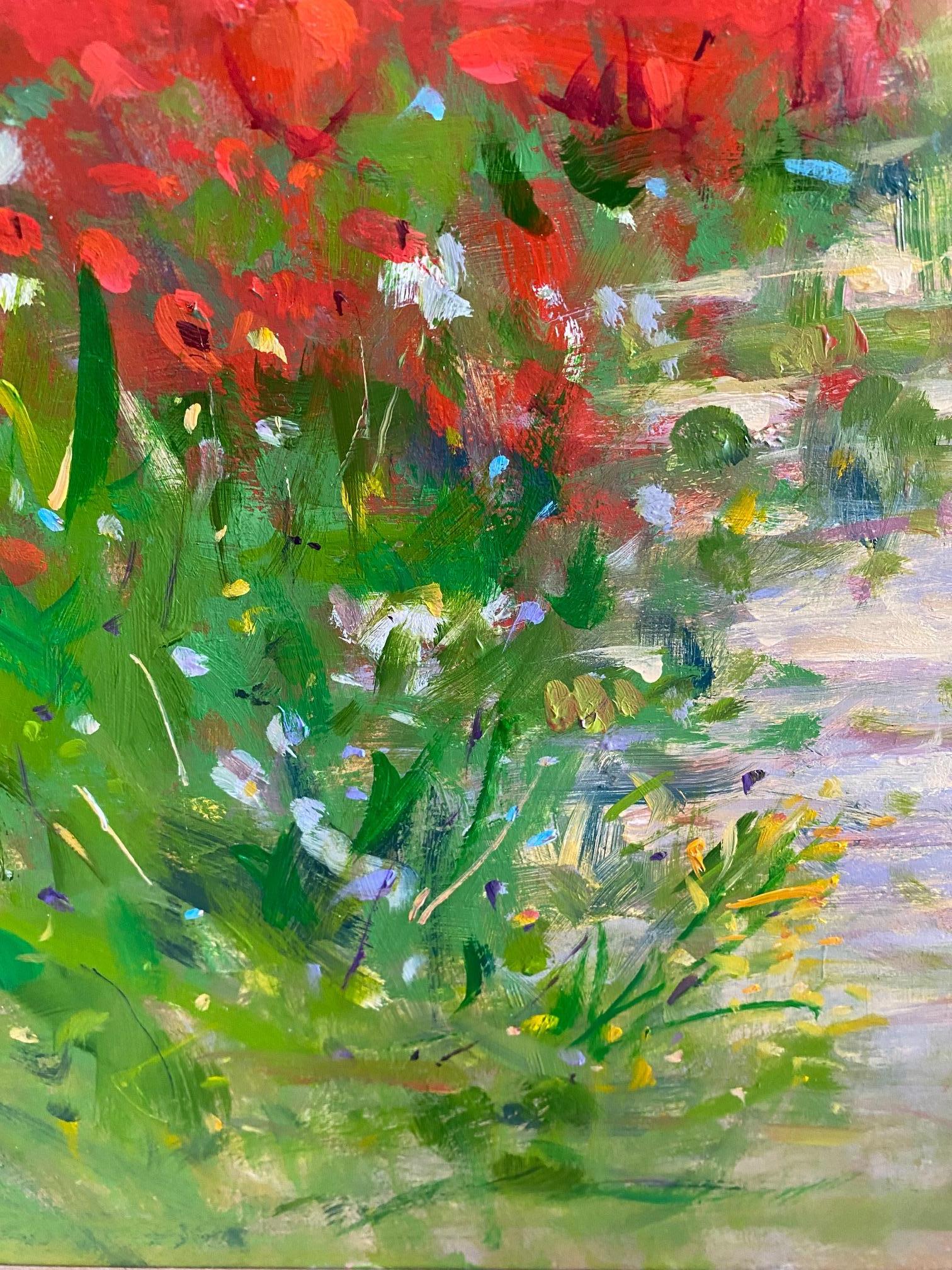 Poppies in Provence, original 24x30 French impressionist landscape For Sale 1