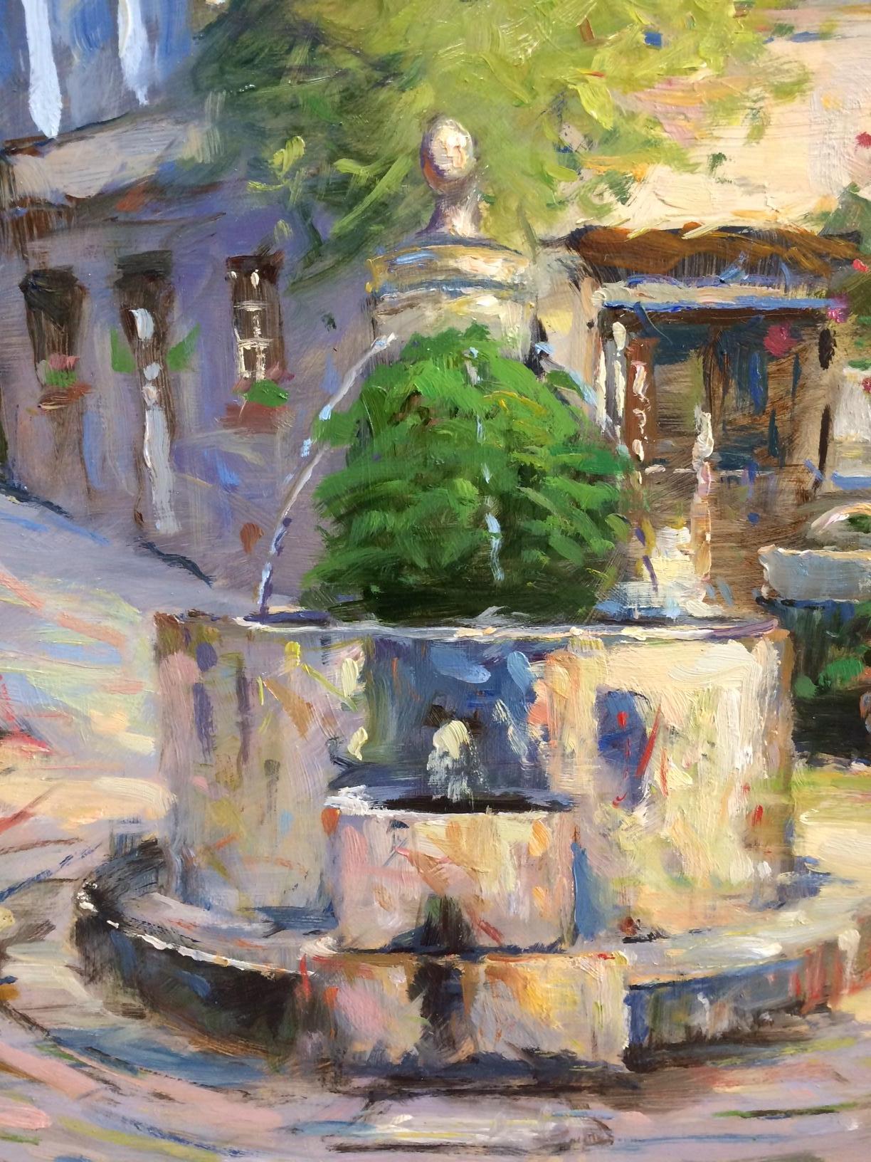 Provencal Light in Evening, original French impressionist landscape - Impressionist Painting by Jim Rodgers