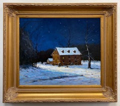 Starry Night, original nocturnal impressionist landscape