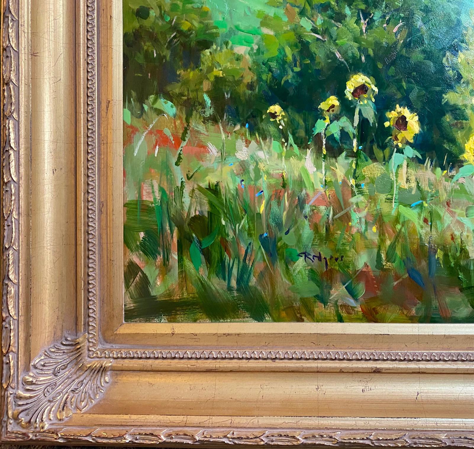 Tuscan Sunflowers, original 24x36 impressionist Italian landscape For Sale 3