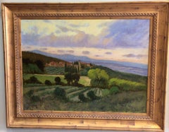 Tuscany, original 36x48 impressionist Italian landscape