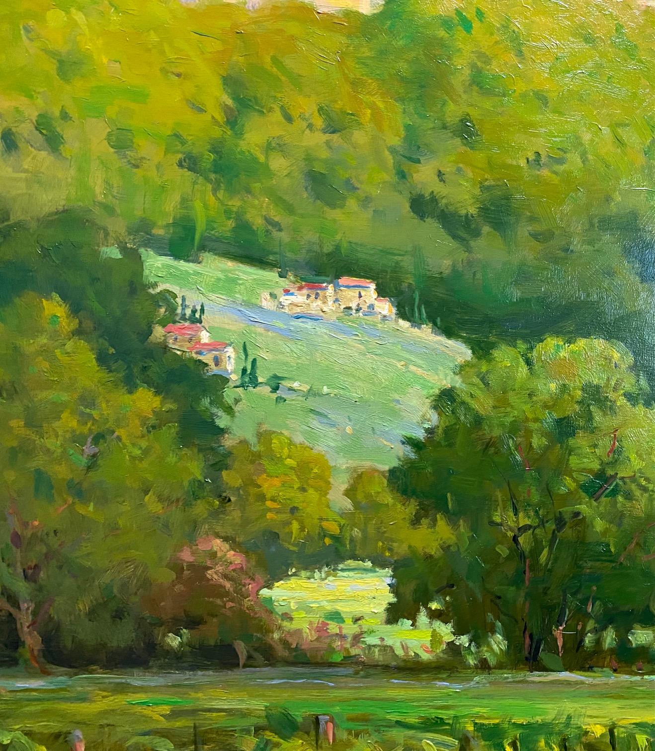 Vaucluse Vineyards, original 36x48, französische impressionistische Weinberglandschaft (Impressionismus), Painting, von Jim Rodgers
