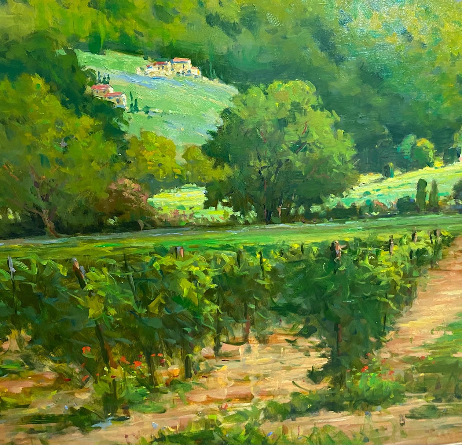 Vaucluse Vineyards, original 36x48, französische impressionistische Weinberglandschaft im Angebot 4