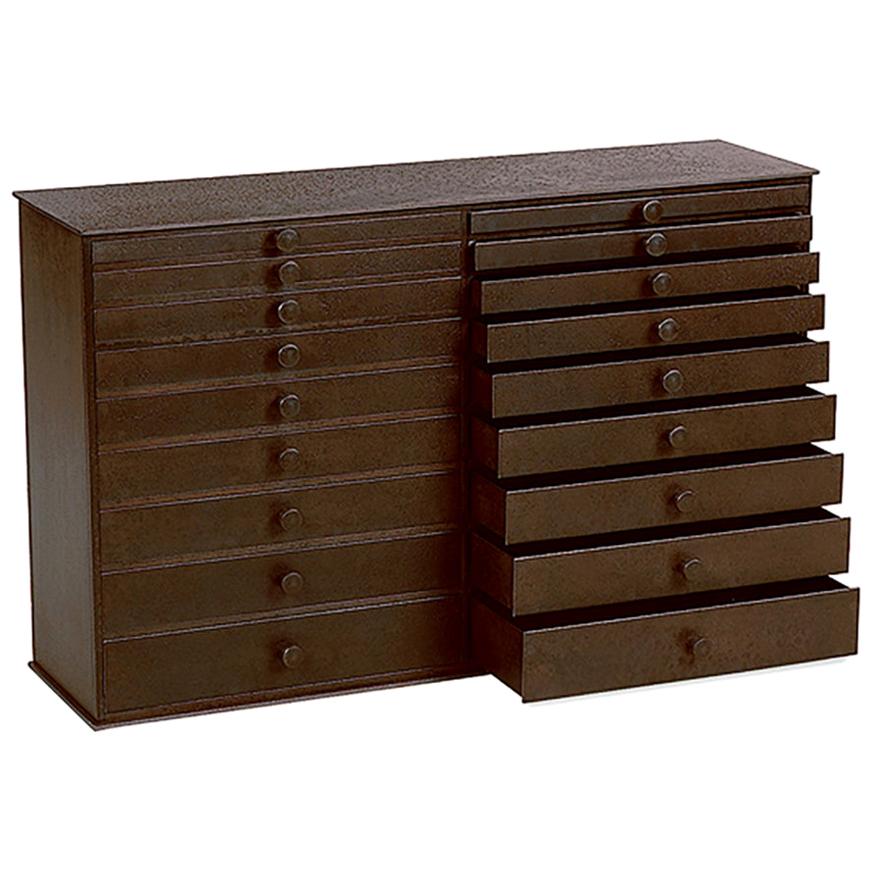 Jim Rose Legacy Collection - 18 Drawer Shaker Inspired Steel Seed Cabinet