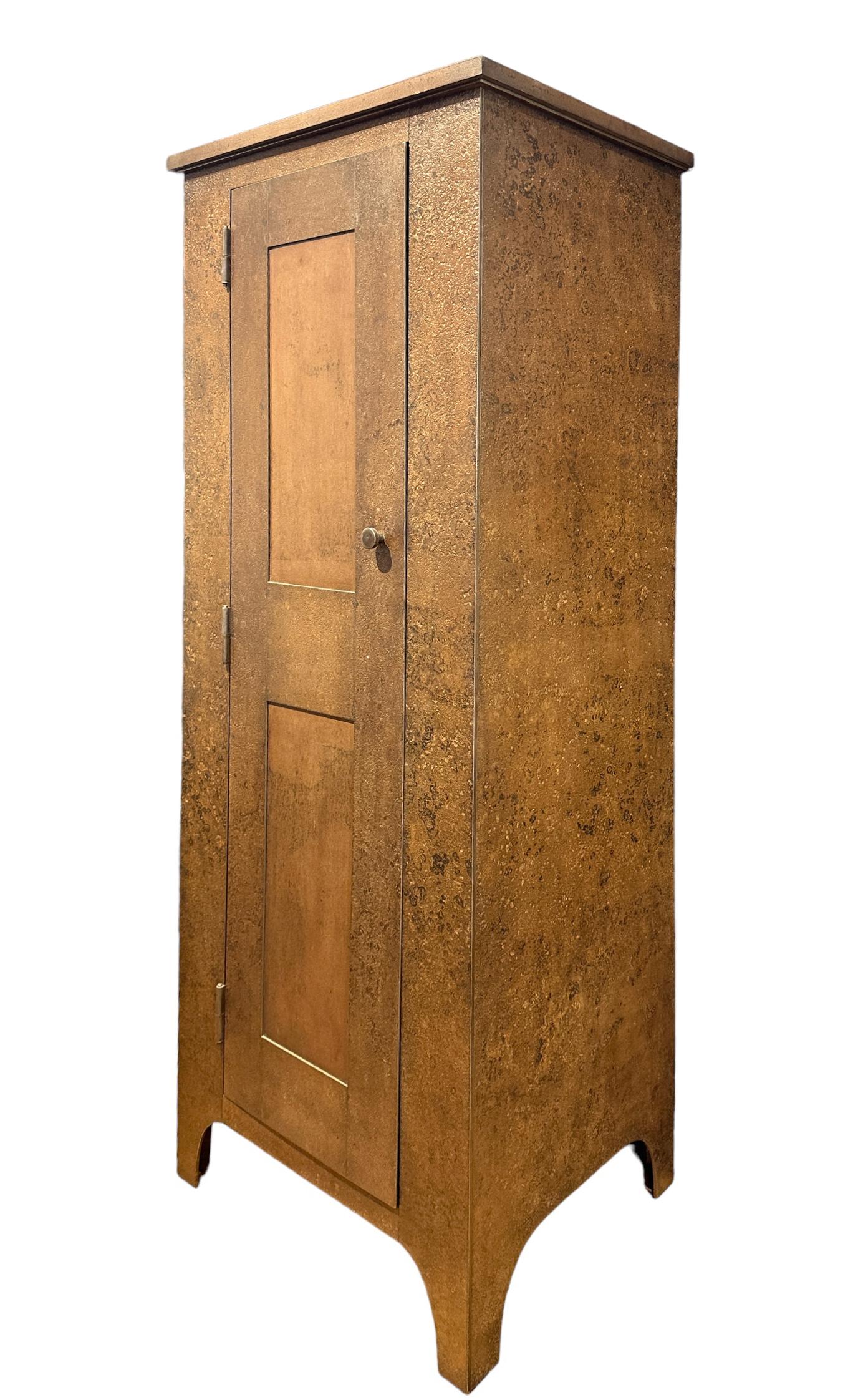 Welded Jim Rose - Armoire, Shaker Style in Steel with Natural Rusted Patina For Sale