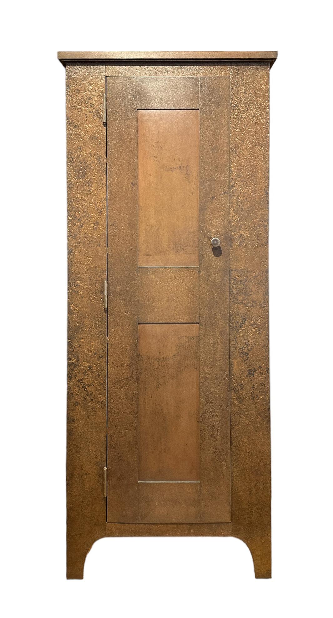 Jim Rose - Armoire, Shaker Style in Steel with Natural Rusted Patina In Good Condition For Sale In Chicago, IL