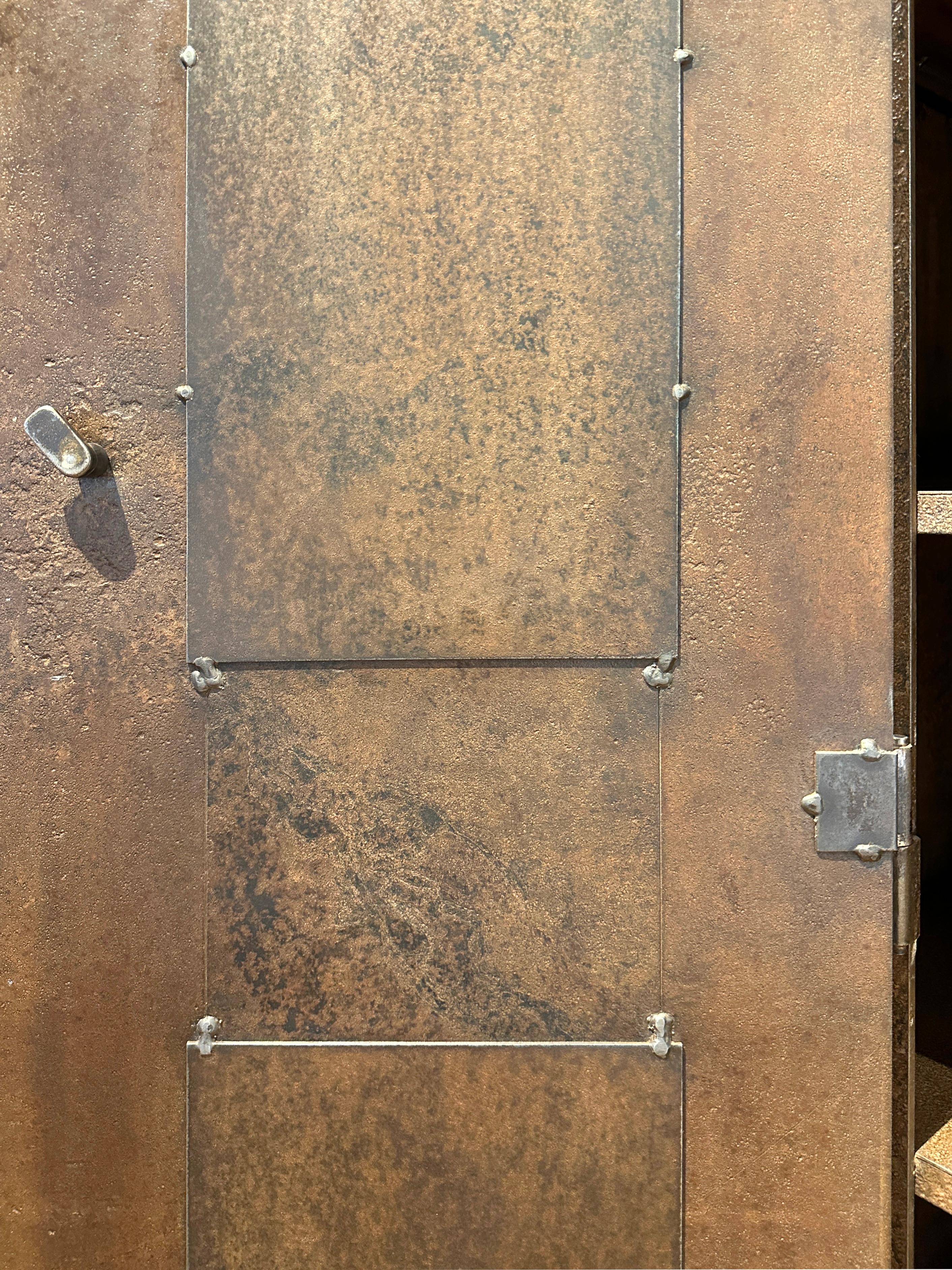 Armoire, Shaker Style in Steel with Natural Rusted Patina by Jim Rose In Good Condition For Sale In Chicago, IL
