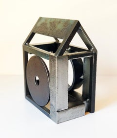 Jim Rose Barn House Structure, Welded Steel Sculpture Made with Salvaged Steel