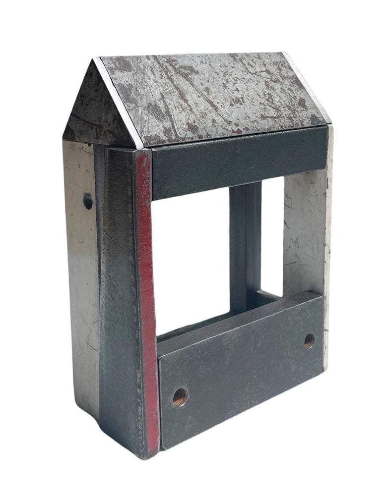 American Jim Rose Barn House Structure, Welded Steel Sculpture Made with Salvaged Steel For Sale