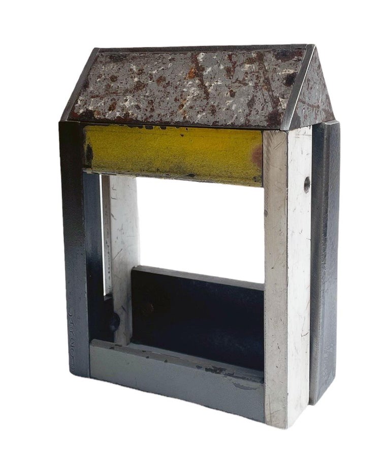 Contemporary Jim Rose Barn House Structure, Welded Steel Sculpture Made with Salvaged Steel For Sale