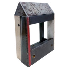 Jim Rose Barn House Structure, Welded Steel Sculpture Made with Salvaged Steel