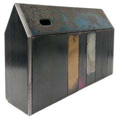 Vintage Jim Rose Barn House Structure, Welded Steel Sculpture Made with Salvaged Steel