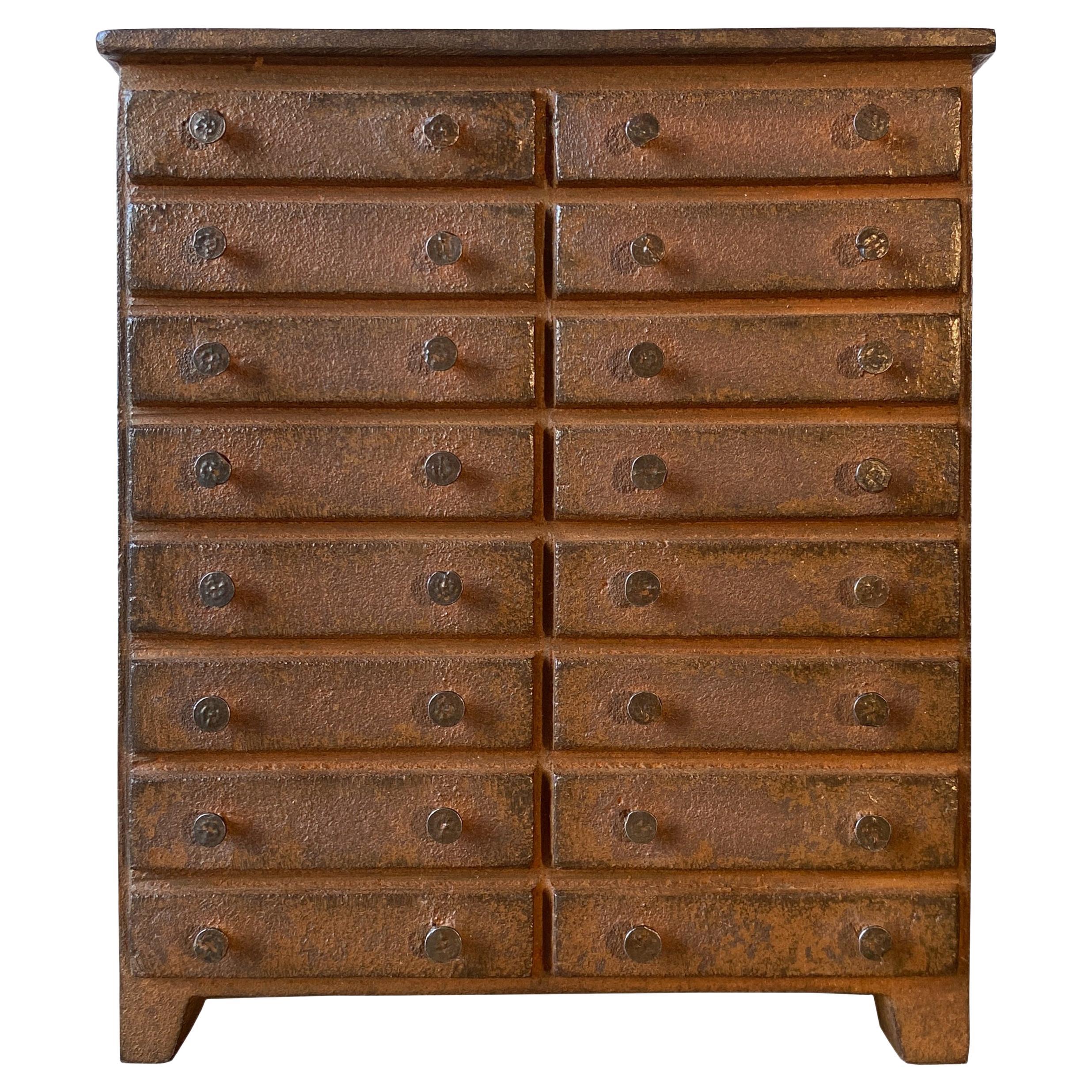 Jim Rose Legacy Collection - Chest of Drawers, Solid Cast Iron Miniature For Sale