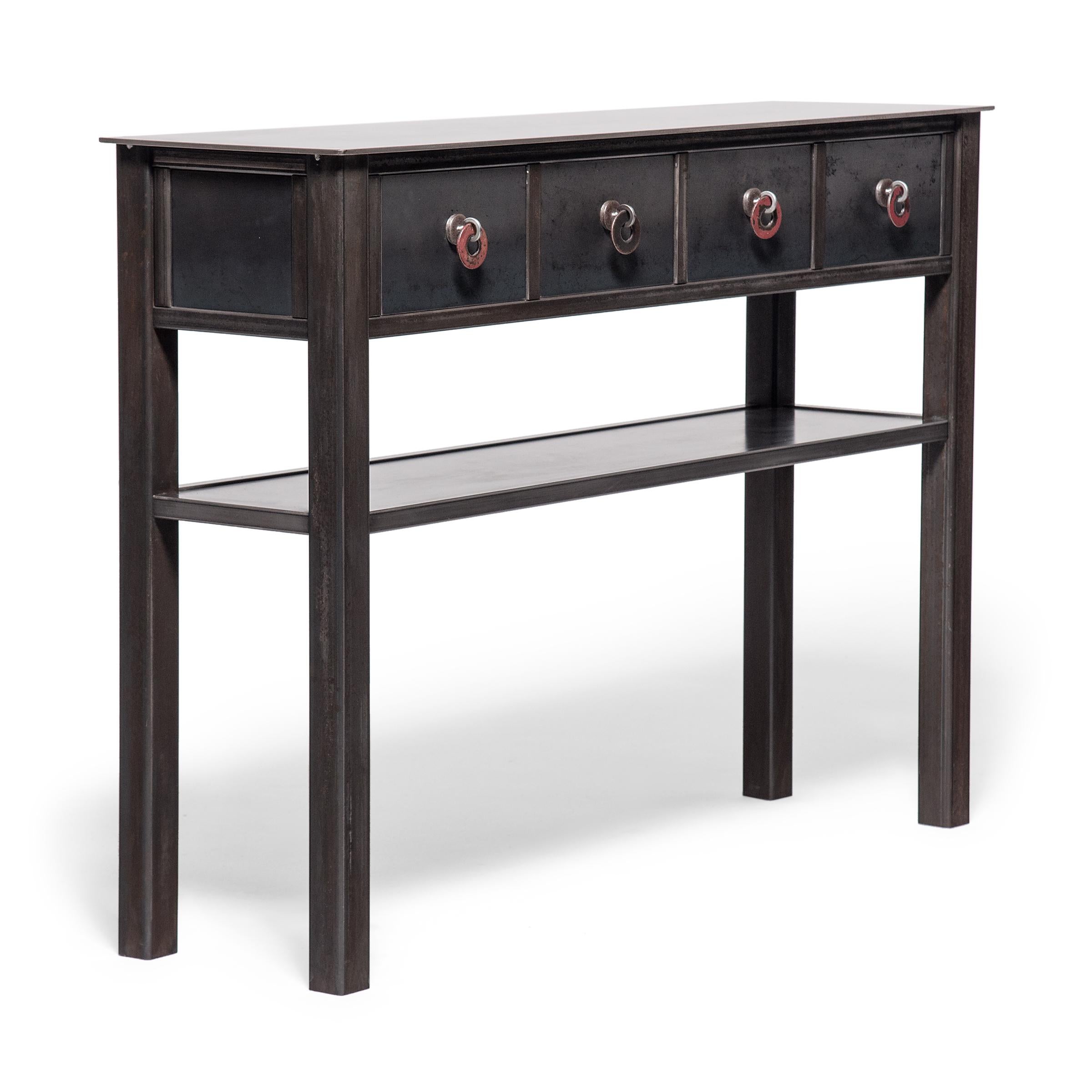Shaker Jim Rose Ming Steel Four-Drawer Console Table