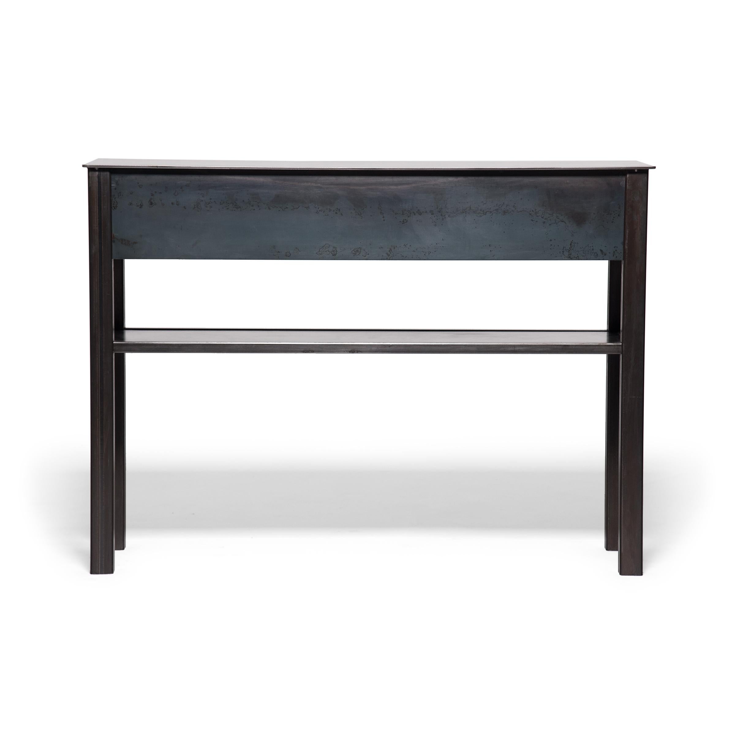 American Jim Rose Ming Steel Four-Drawer Console Table