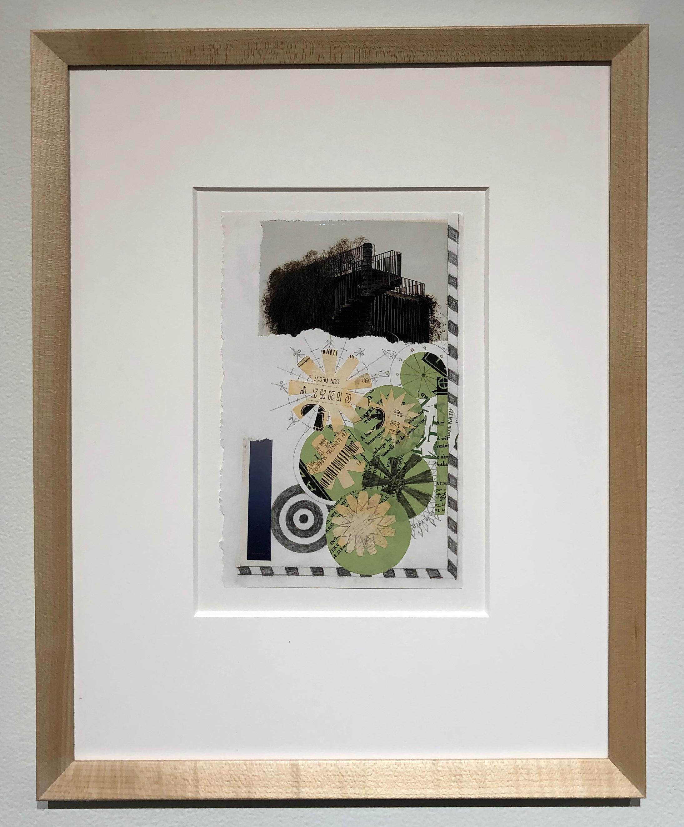 Collage No. 49, Graphic Collage, Vintage Ephemera, Matted, Framed - Contemporary Mixed Media Art by Jim Rose