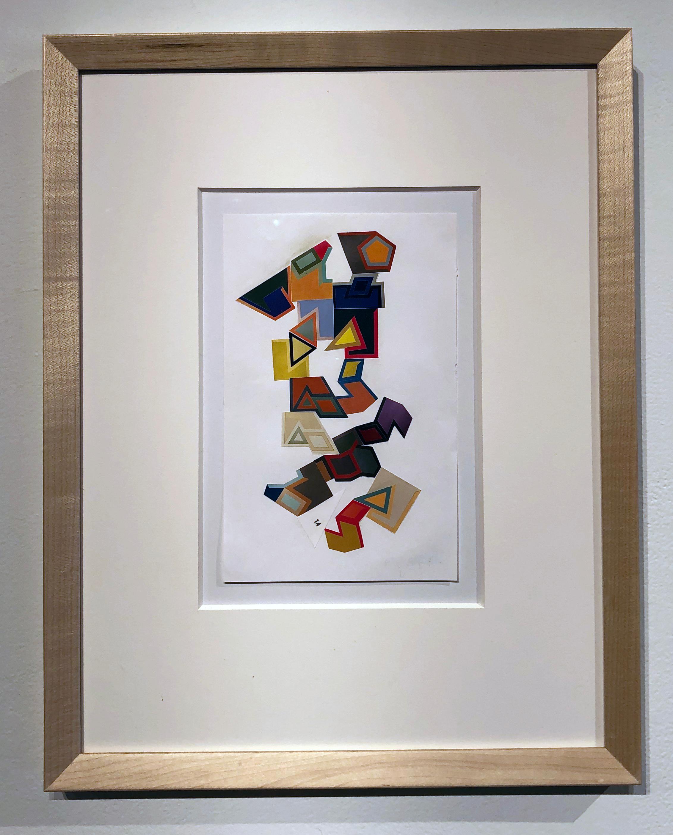 Collage No. 52, Graphic Collage Made From Printed Material, Matted & Framed - Painting by Jim Rose