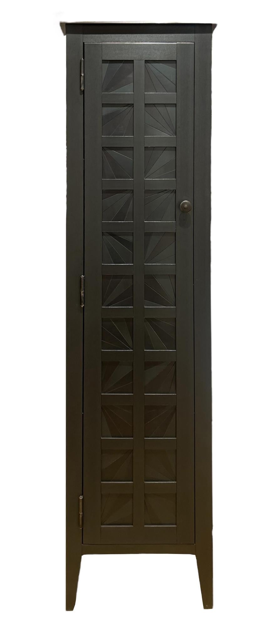 Américain Jim Rose - Grand placard à patchwork original à une porte, motif monochrome en vente