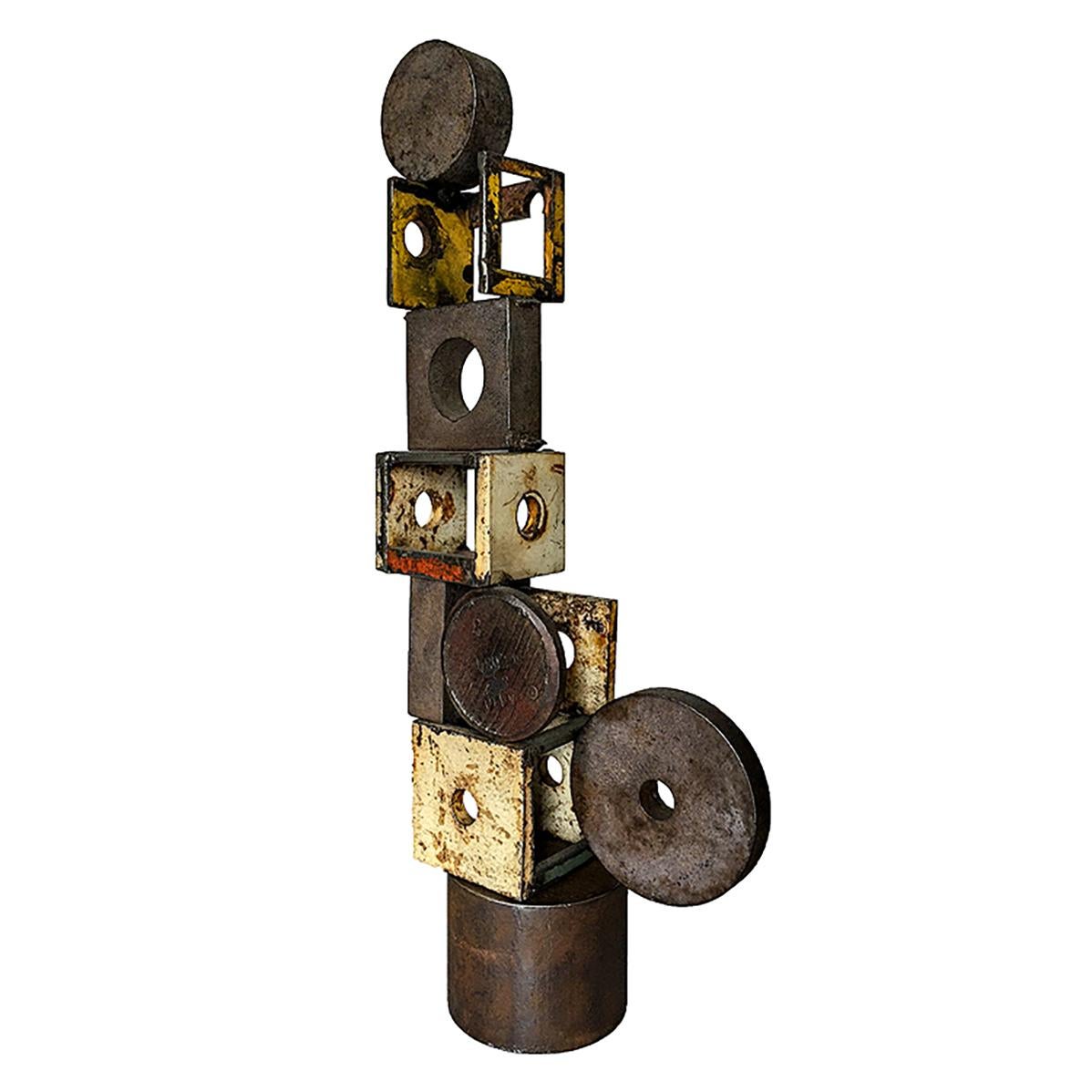 Jim Rose Abstract Sculpture - Object 1983, Steel Structure, Welded Sculptural Object Made w/ Salvaged Steel