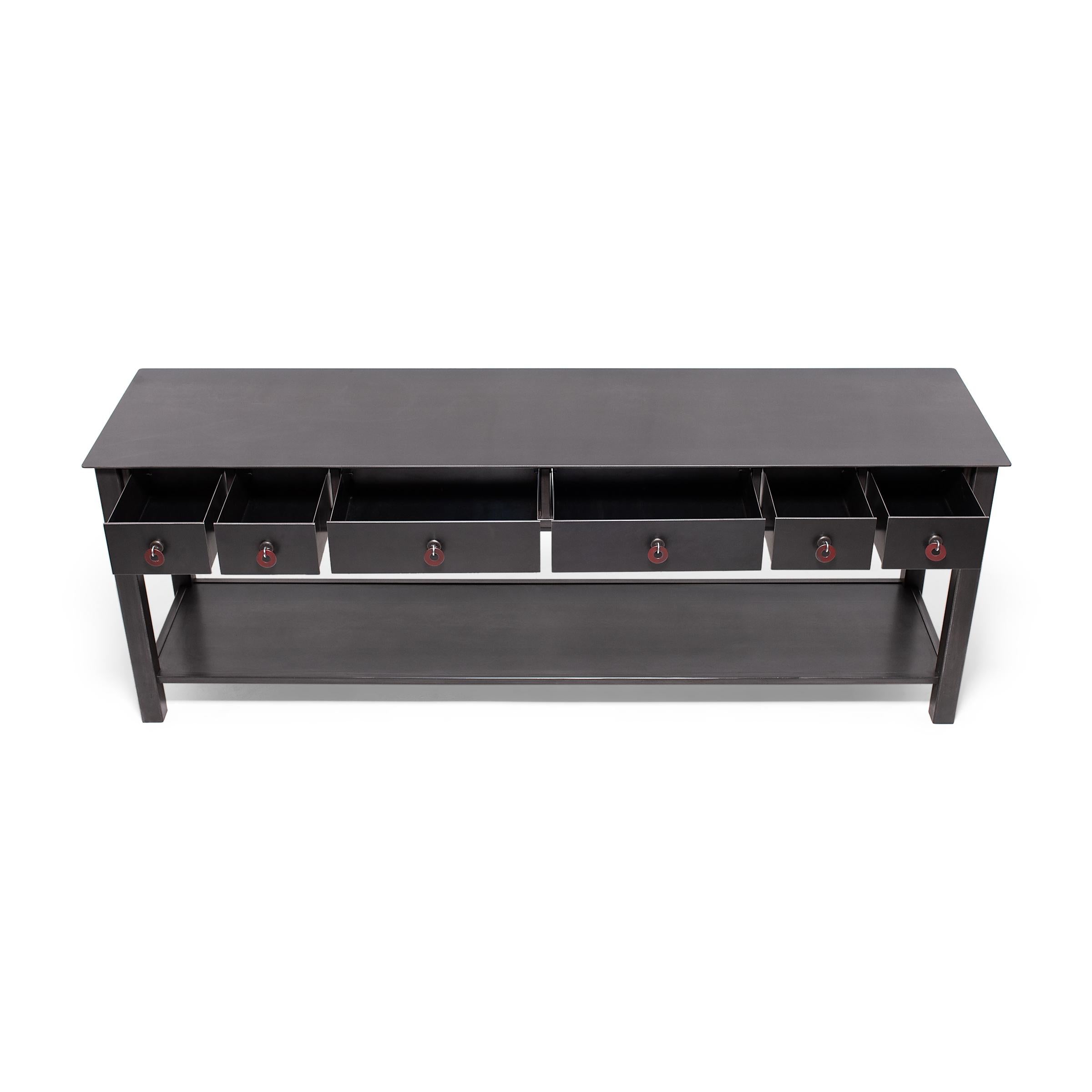 American Jim Rose Six Drawer Console Table