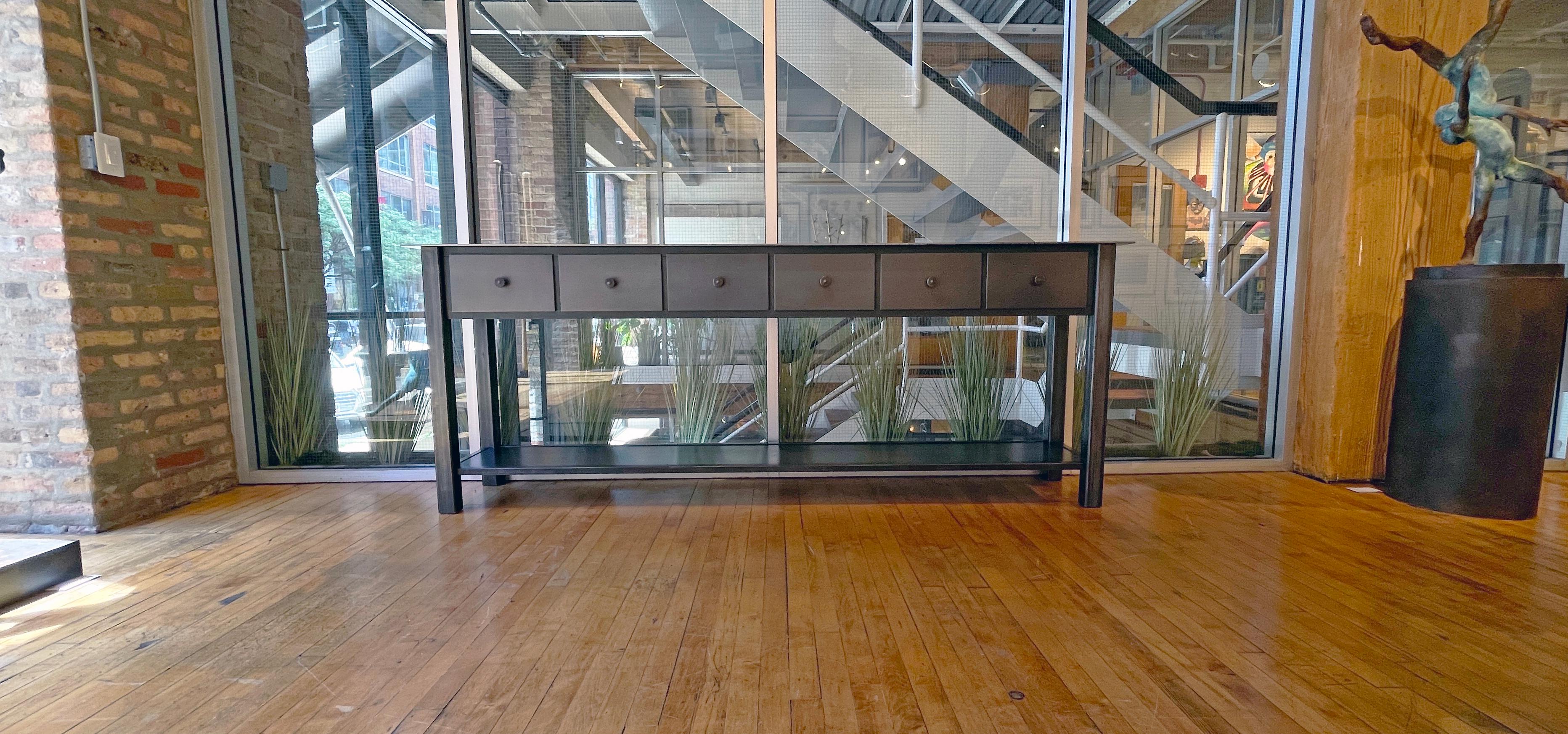 Jim Rose, Six Drawer Counter with Shelf, Functional Art Steel Furniture