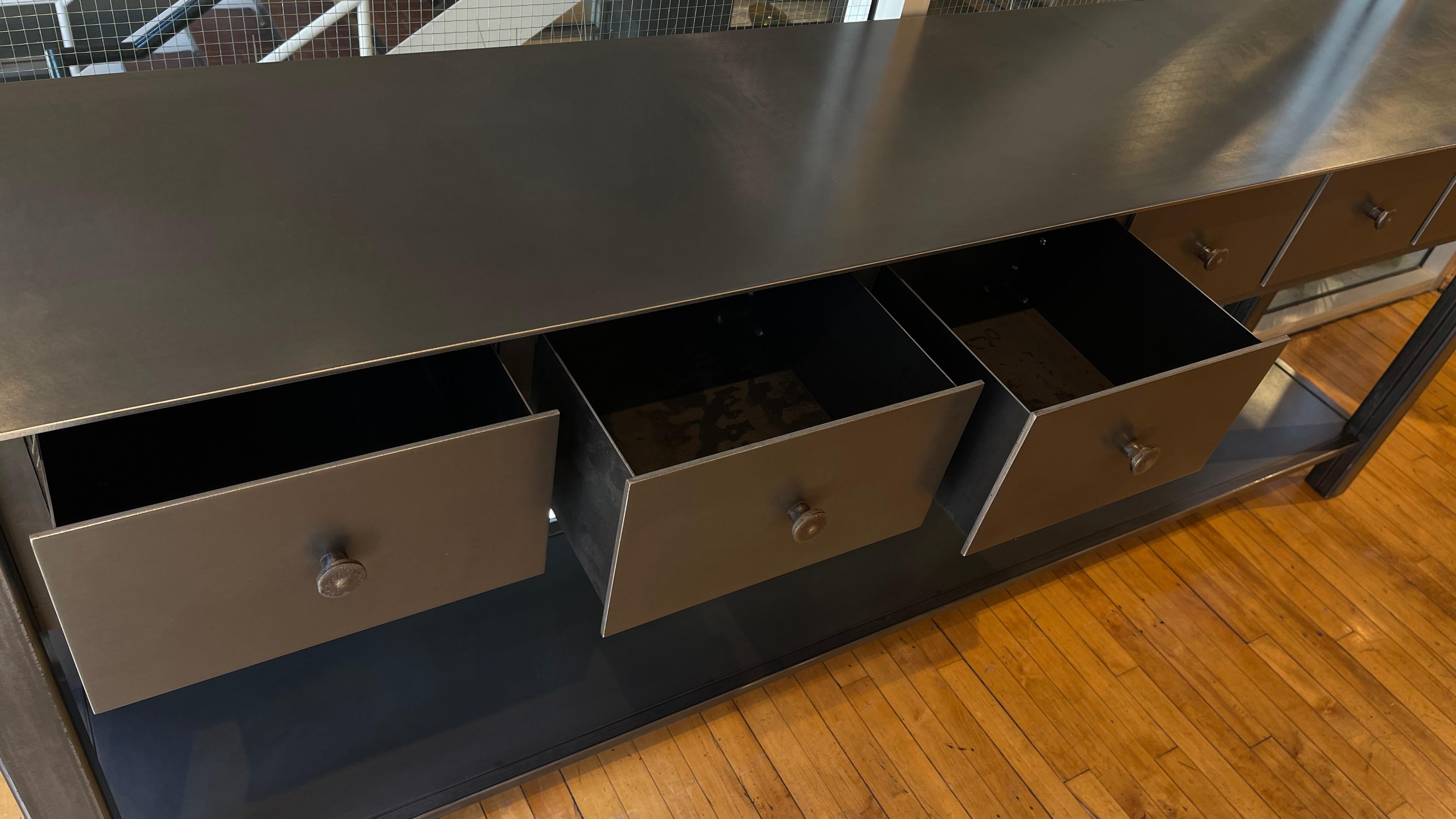 Jim Rose, Six Drawer Counter with Shelf, Functional Art Steel Furniture