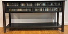 Jim Rose Steel Furniture, Six-Drawer Strip Quilt Counter with Shelf