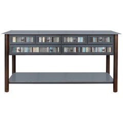 Jim Rose Steel Furniture:: Sechs-Schubladen-Streifen-Steppdecken-Theke mit Regal