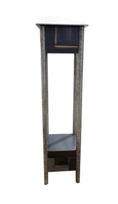 Jim Rose Steel Pedestal, Welded Steel with Shelf, Quilt Pattern Skirt