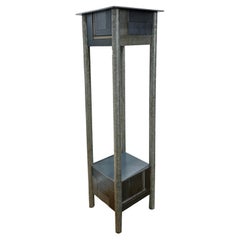 Jim Rose Steel Pedestal, Welded Steel with Shelf, Quilt Pattern Skirt