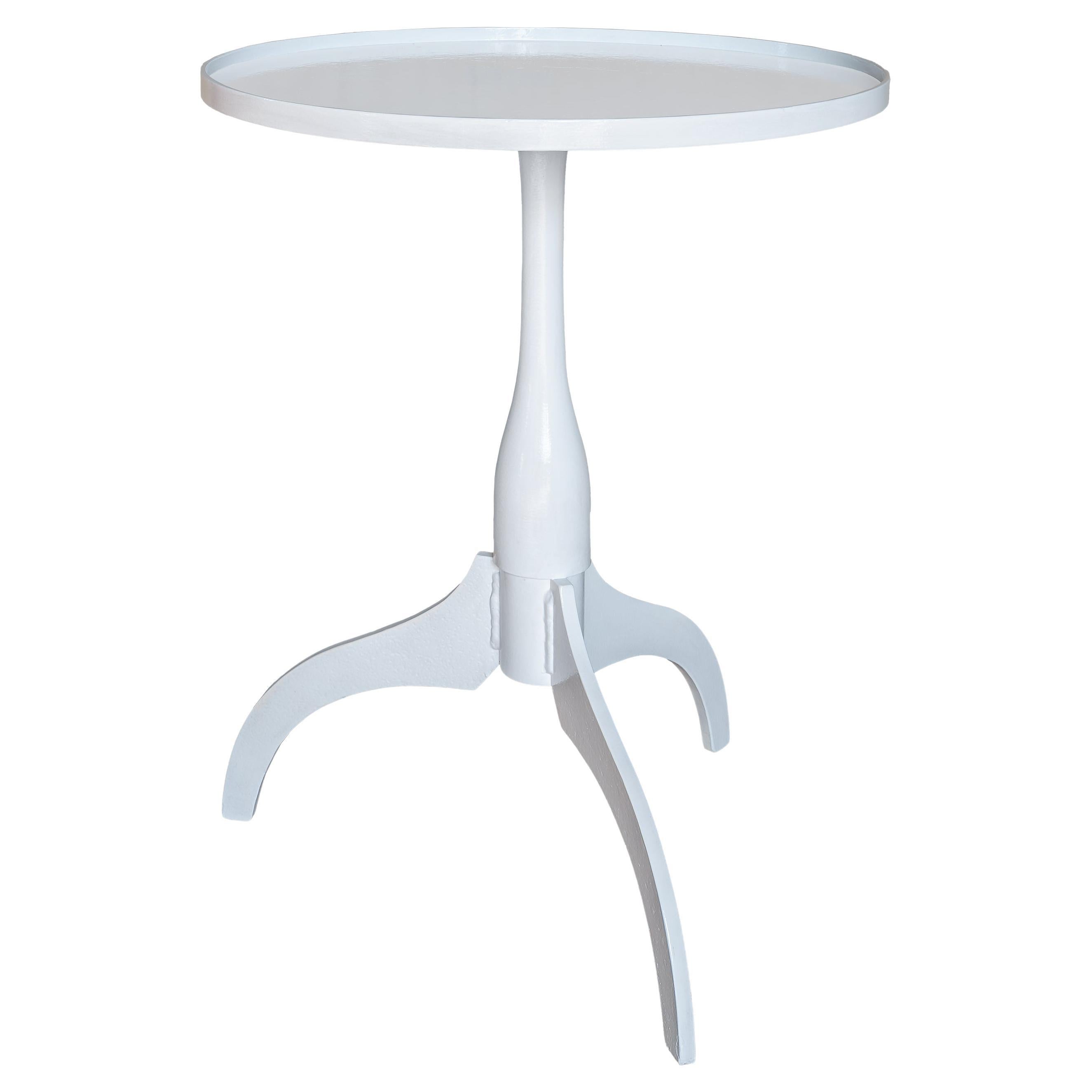 Jim Rose - Tripod Table, Shaker Style in Painted Repurposed Steel  For Sale