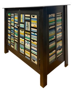 Jim Rose Two-Door Chinese Coins Quilt Cupboard, Functional Art Steel Furniture