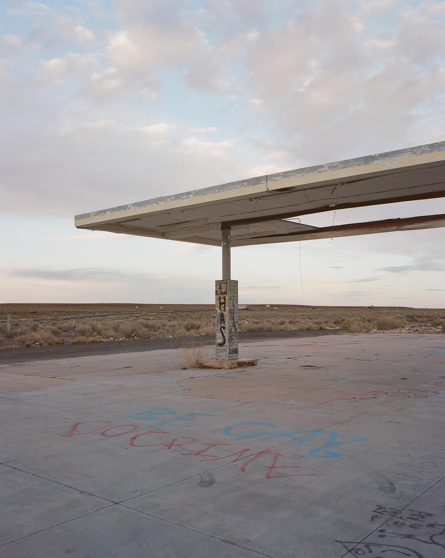 Station, Two Guns, Arizona - Gray Color Photograph by Jim Ryce