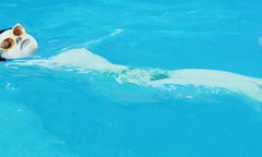 Peinture à l'huile réaliste d'un nu flottant de Jim Salvati, 2016