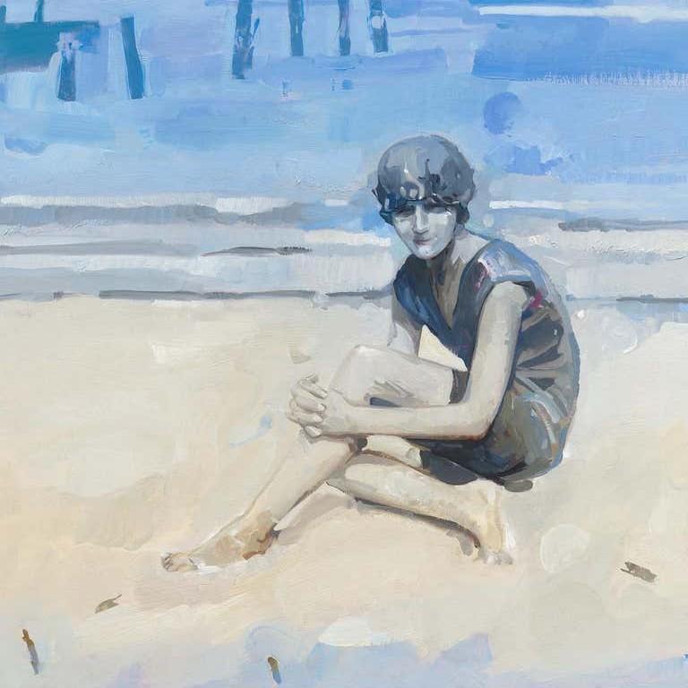 Summertime von Jim Salvati, Zeitgenössischer Realismus, Ölgemälde, 2019 im Angebot 3